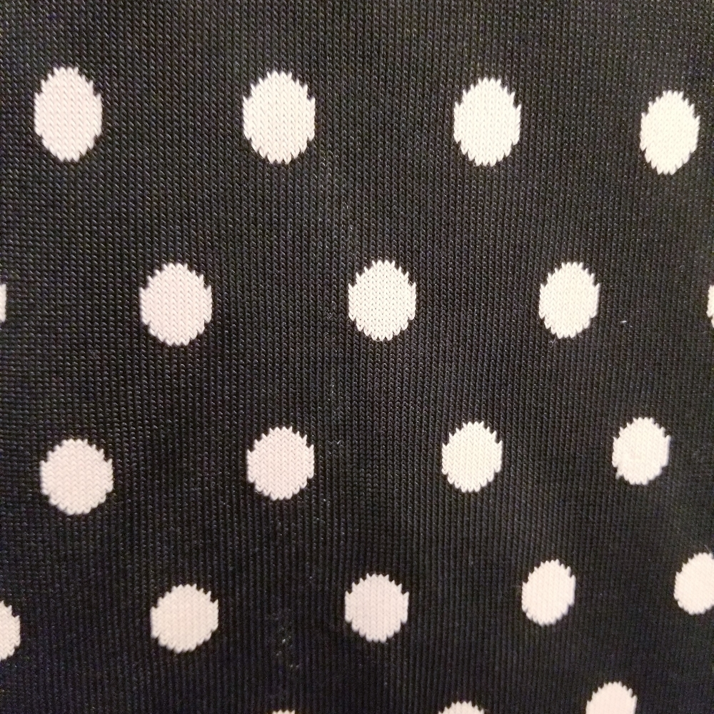Alice + olivia black polka dots knit ribbed sleeveless dress - Picture 2 of 8